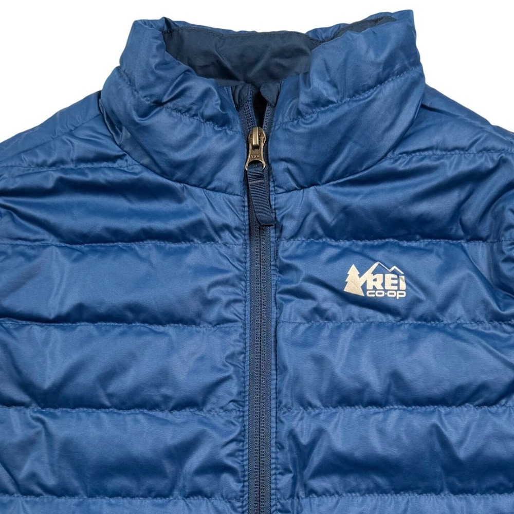 REI Puffer Vest Kids Large 14-16 Blue Down Quilted Full Zip Gorpcore Outdoor